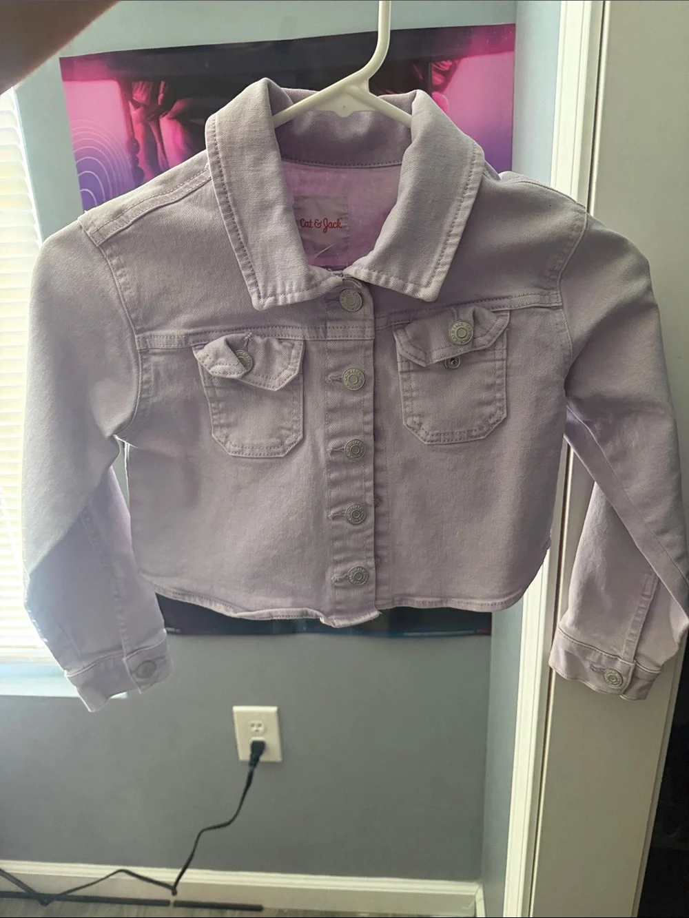 Cat & Jack Lilac Cropped Denim Jacket